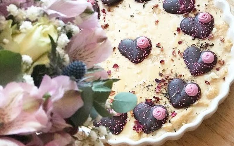 Earl Grey te panna cotta-kake