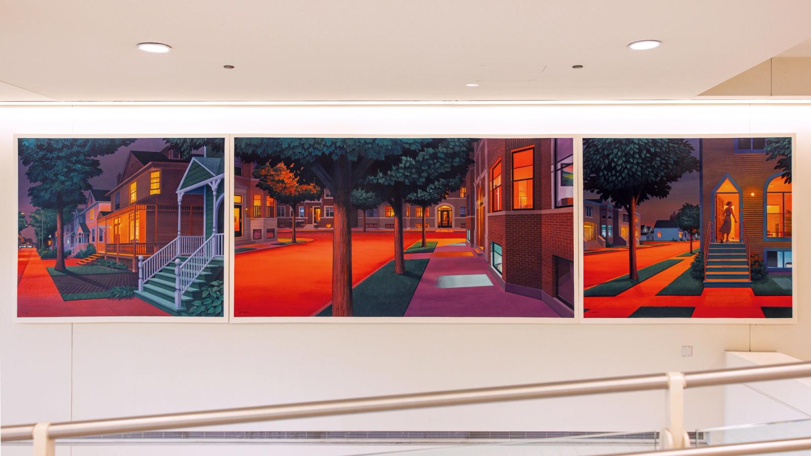 Three Chicago urban landscape paintings by Kathleen Eaton