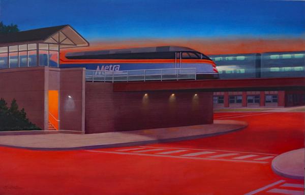 Sunset at the Ravenswood Metra Stop,