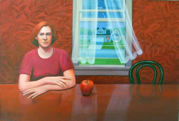 Last Apple, Oil on Canvas, 15"h x 22"w