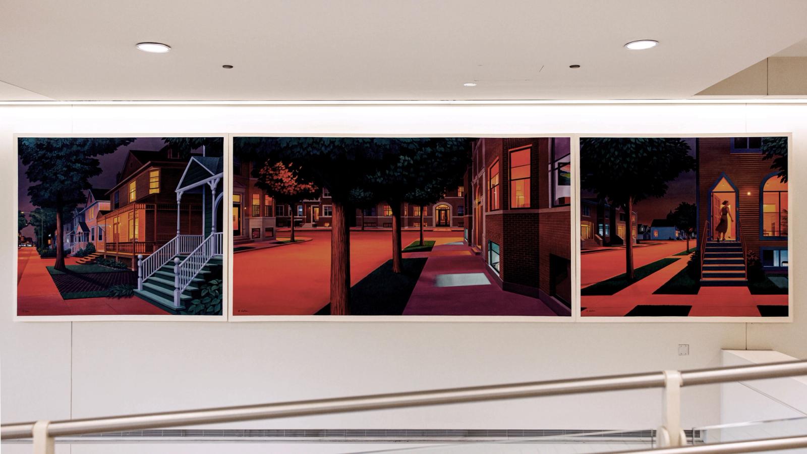 Three Chicago urban landscape paintings by Kathleen Eaton