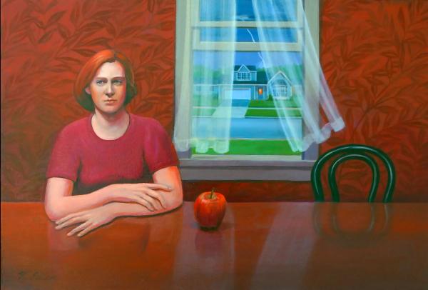 Last Apple, Oil on Canvas, 15"h x 22"w