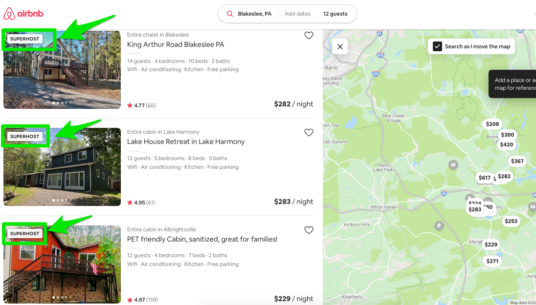 AirBnB Top Results
