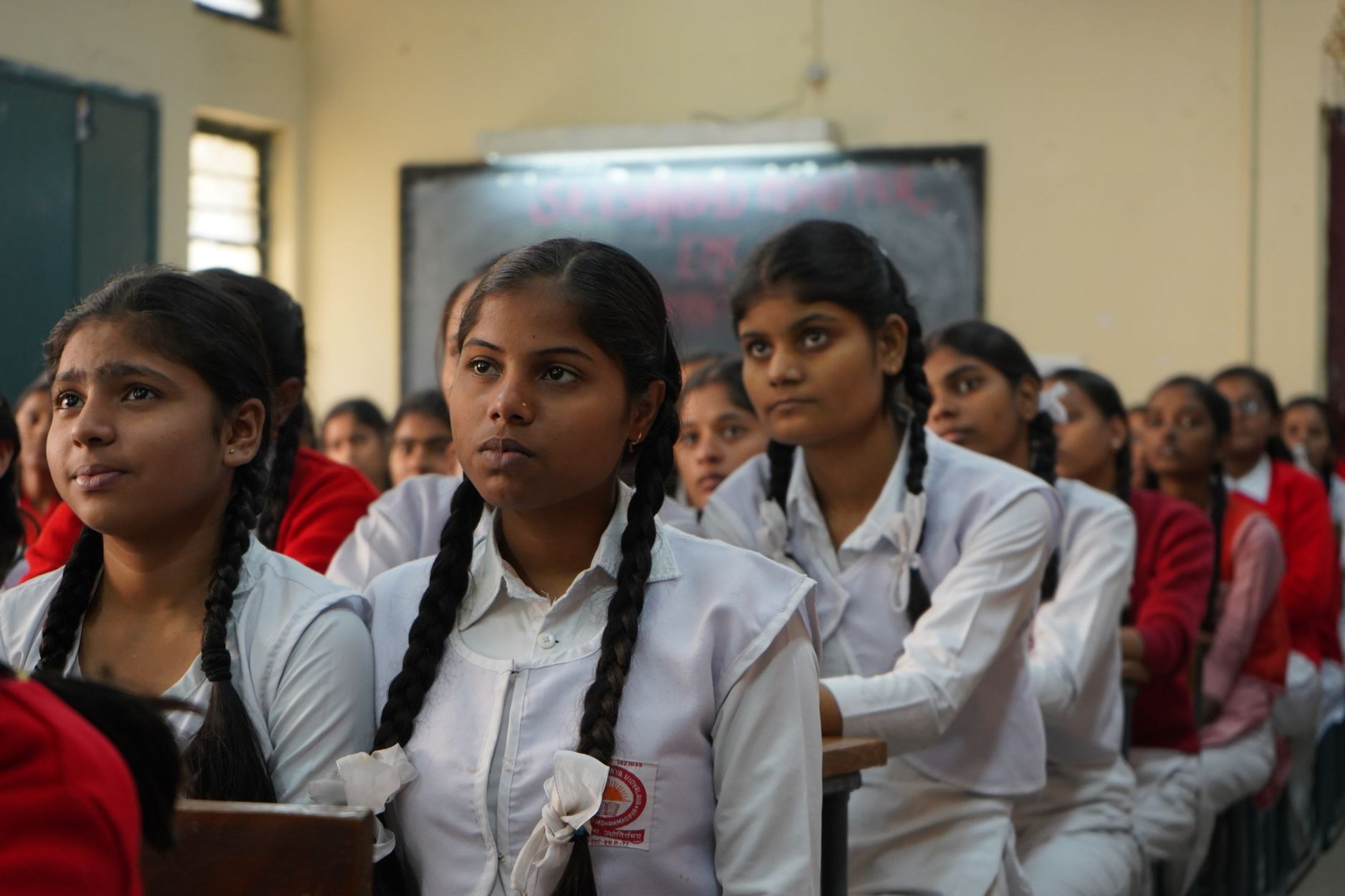 Attentive students in an Indian classroom — Bhopal education institution, Bhopal · Webzenia SEO case study