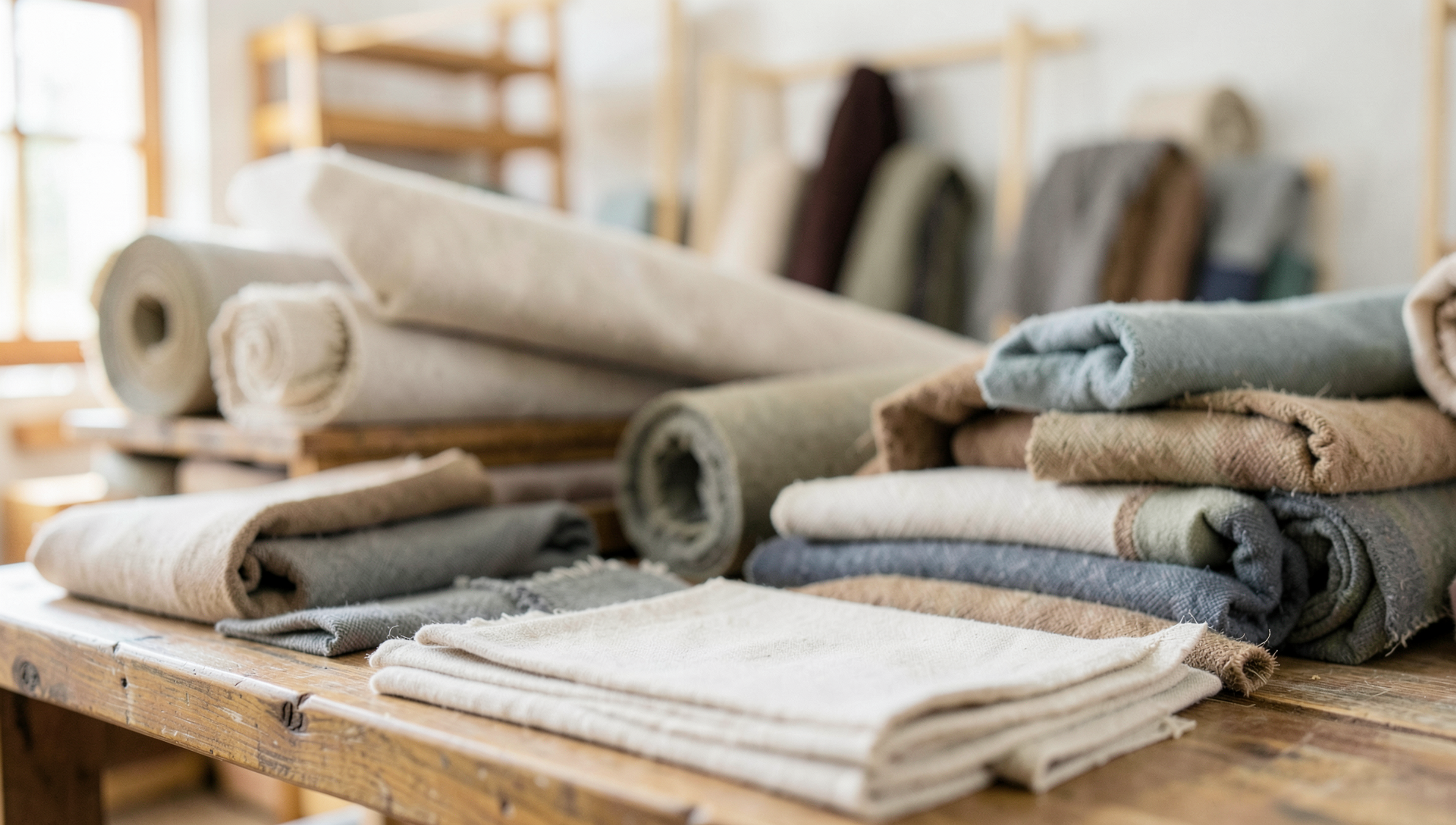 Folded natural-fibre apparel still life — Online Ethnic Wear Store, Jaipur · Webzenia SEO case study