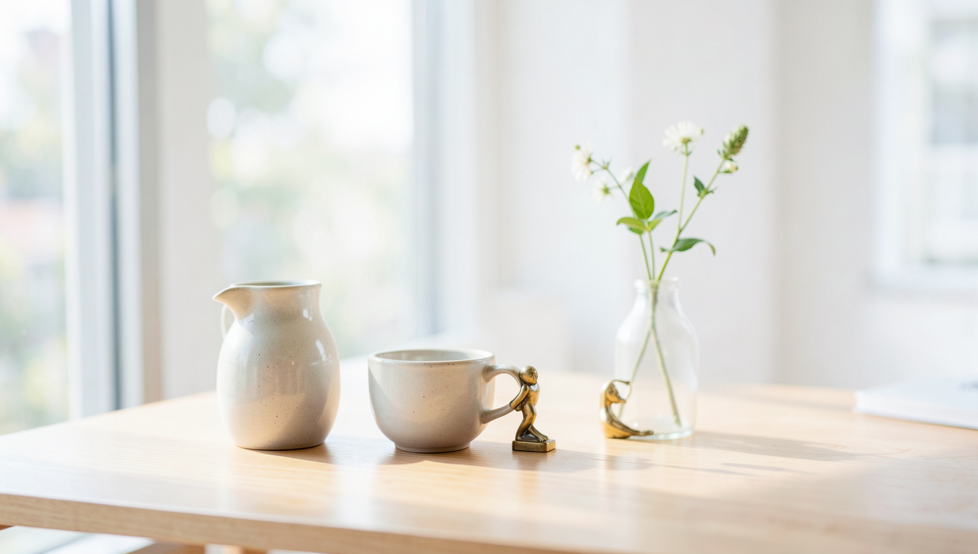 Warm modern workspace still life — Golf Course Road developer, Gurgaon · Webzenia SEO case study