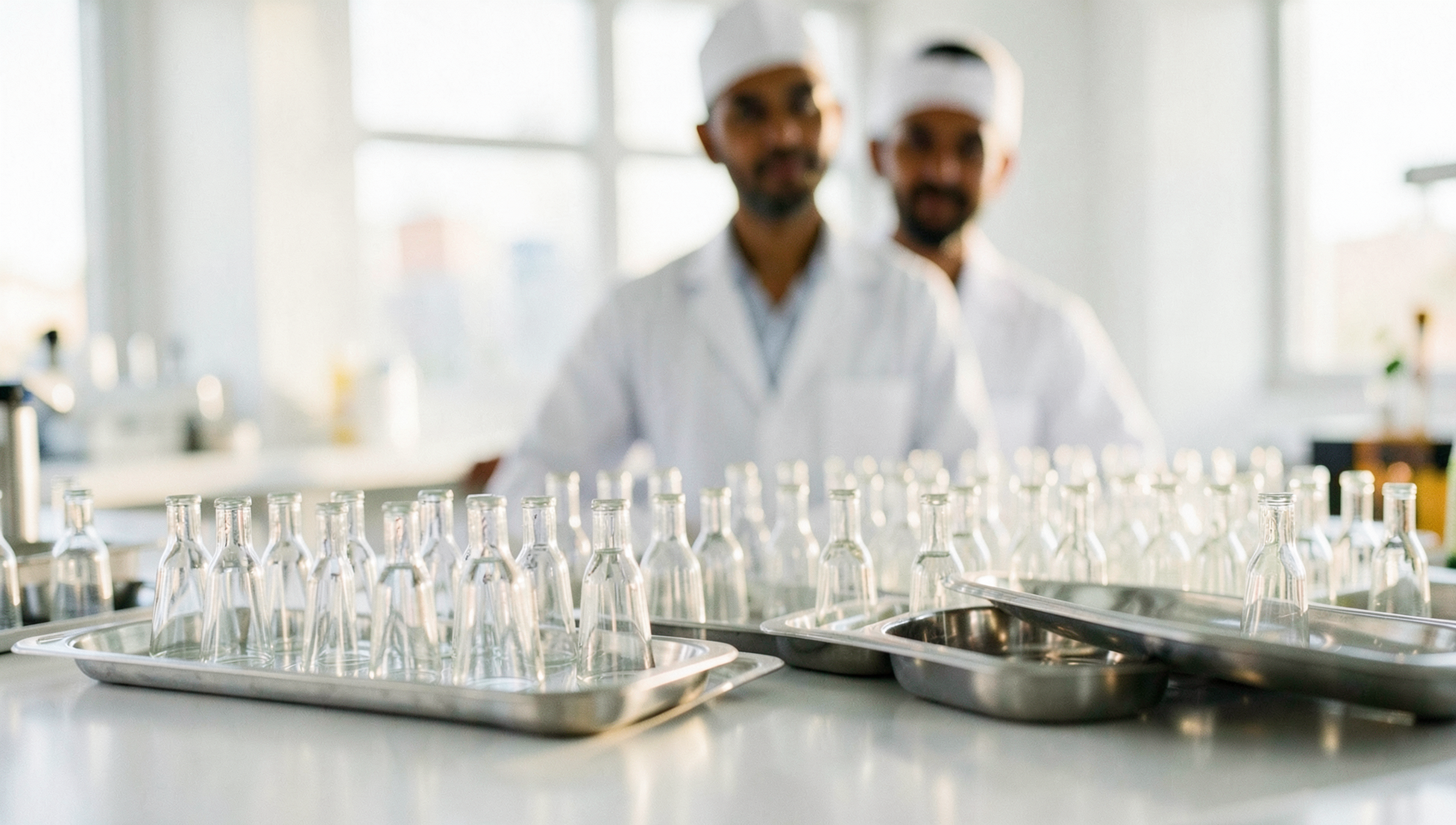 Clean clinical still life — Ahmedabad pharma manufacturer, Ahmedabad · Webzenia SEO case study
