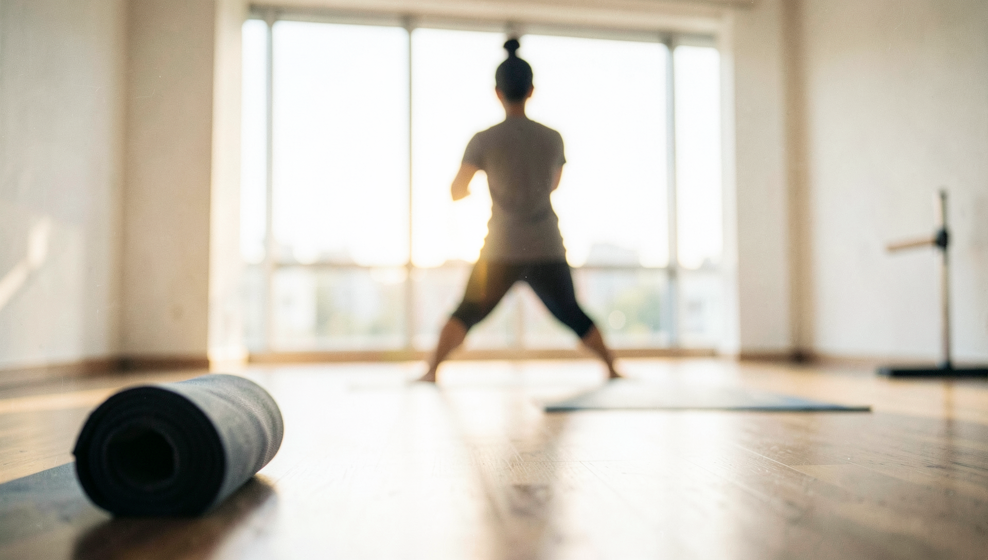 Empty boutique studio interior in warm morning light — Premium Fitness Studio Chain, Bangalore · Webzenia Digital Marketing case study