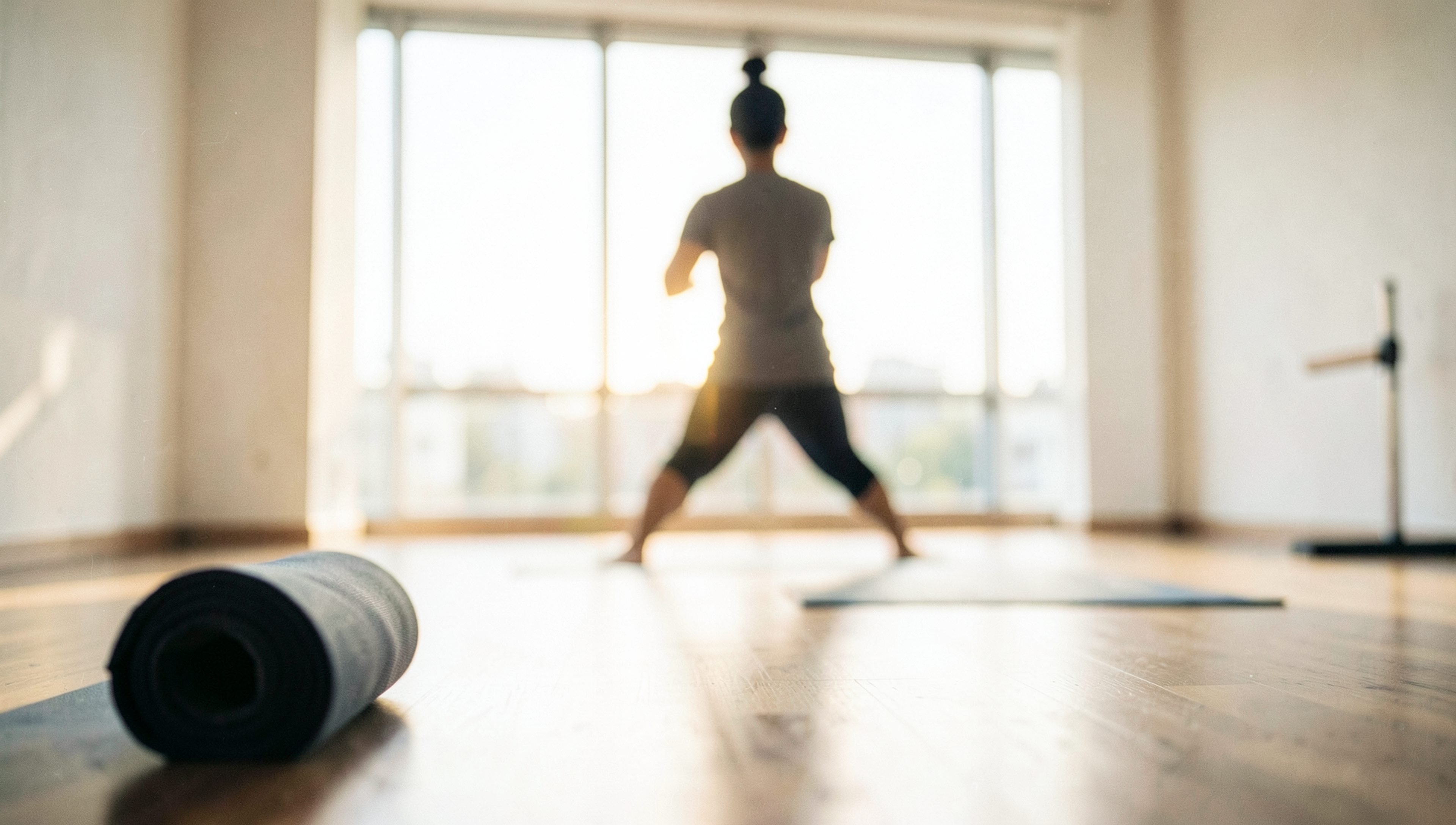 Empty boutique studio interior in warm morning light — Premium Fitness Studio Chain, Bangalore · Webzenia Digital Marketing case study