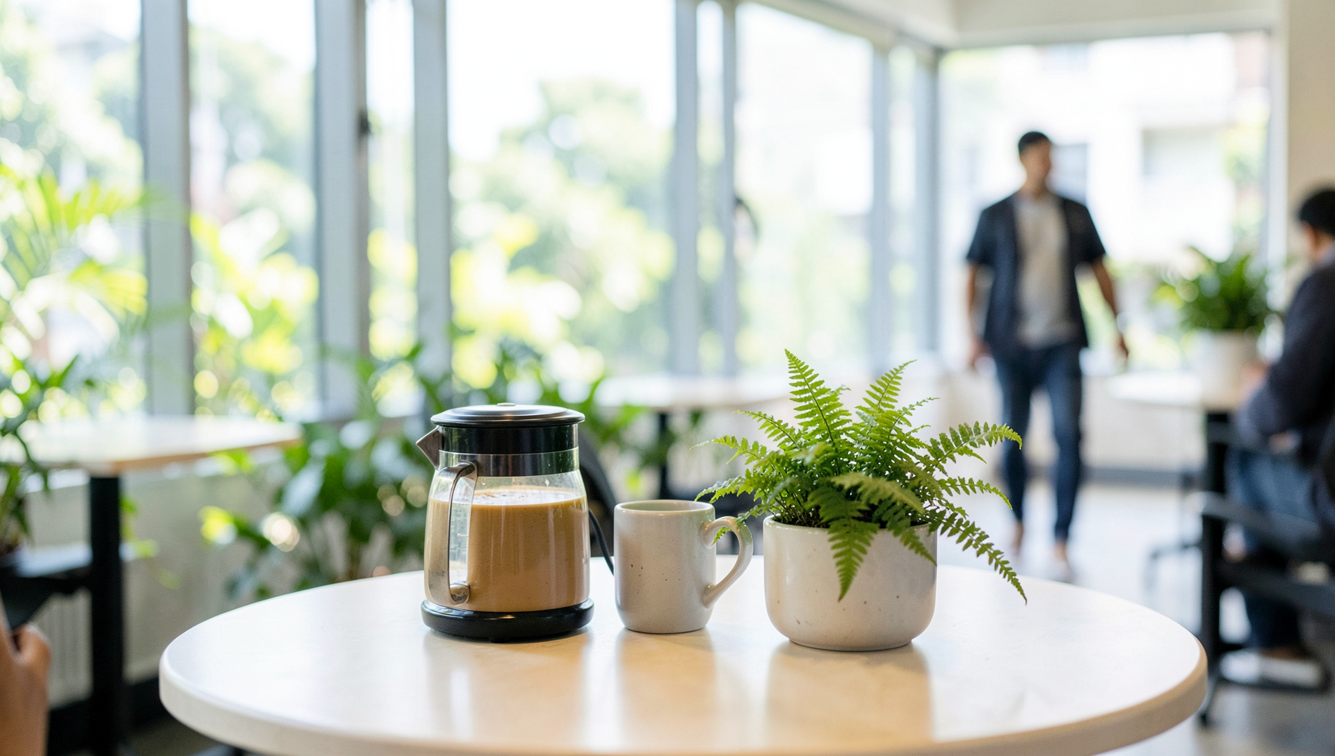 Warm modern workspace still life — B2B Recruitment Firm, Hyderabad · Webzenia AI and Automation case study