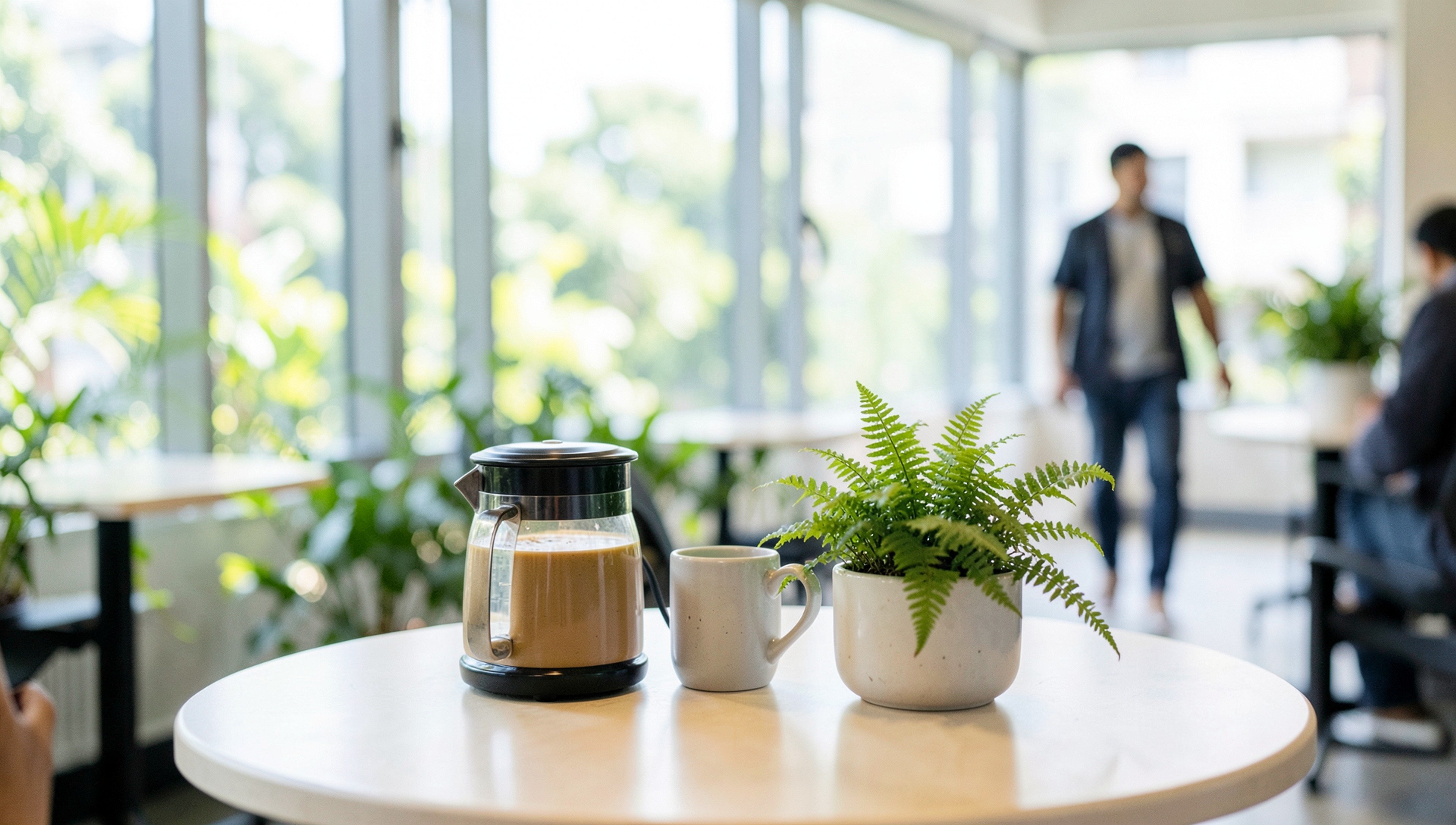 Warm modern workspace still life — B2B Recruitment Firm, Hyderabad · Webzenia AI and Automation case study