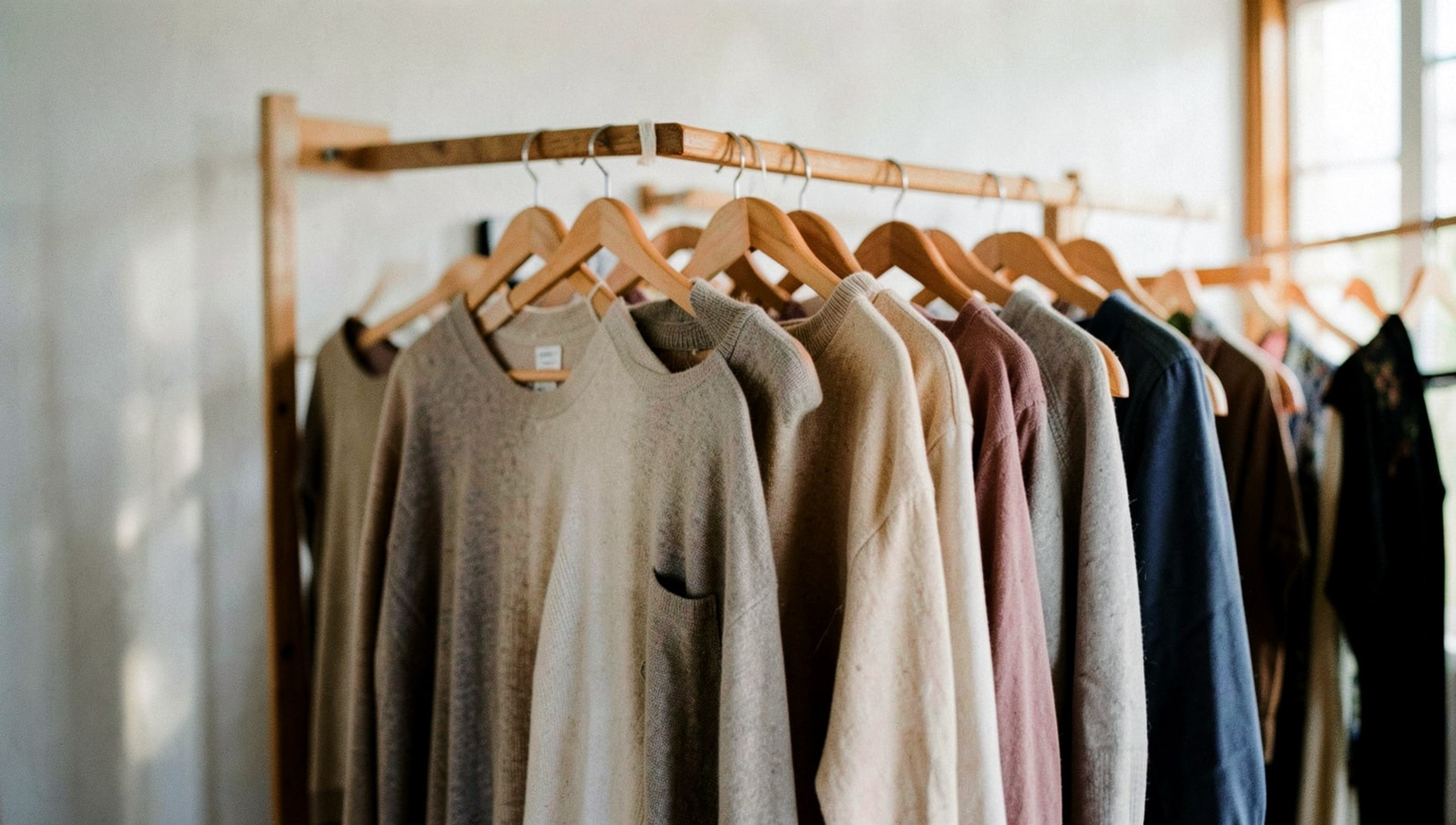 Folded natural-fibre apparel still life — D2C Fashion Brand, Bangalore · Webzenia AI and Automation case study