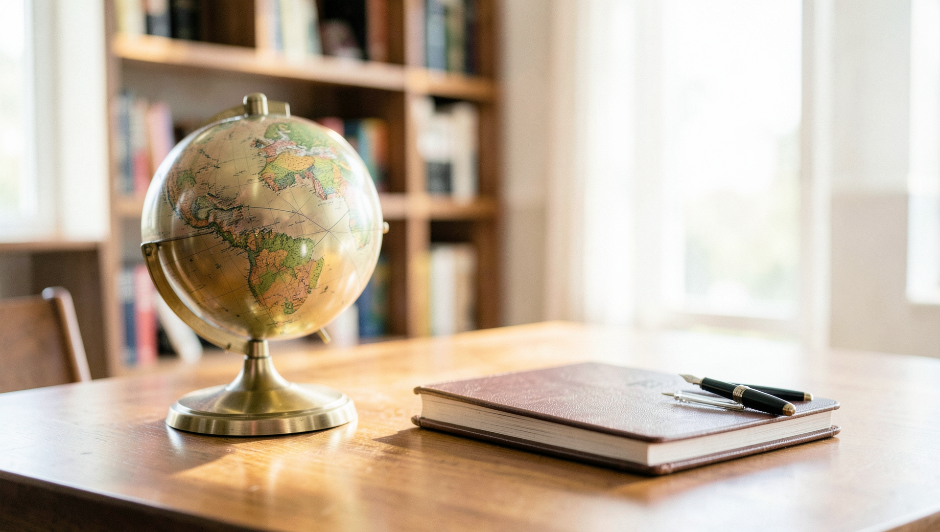 Warm professional desk still life — Tricity study-abroad consultancy, Chandigarh · Webzenia SEO case study