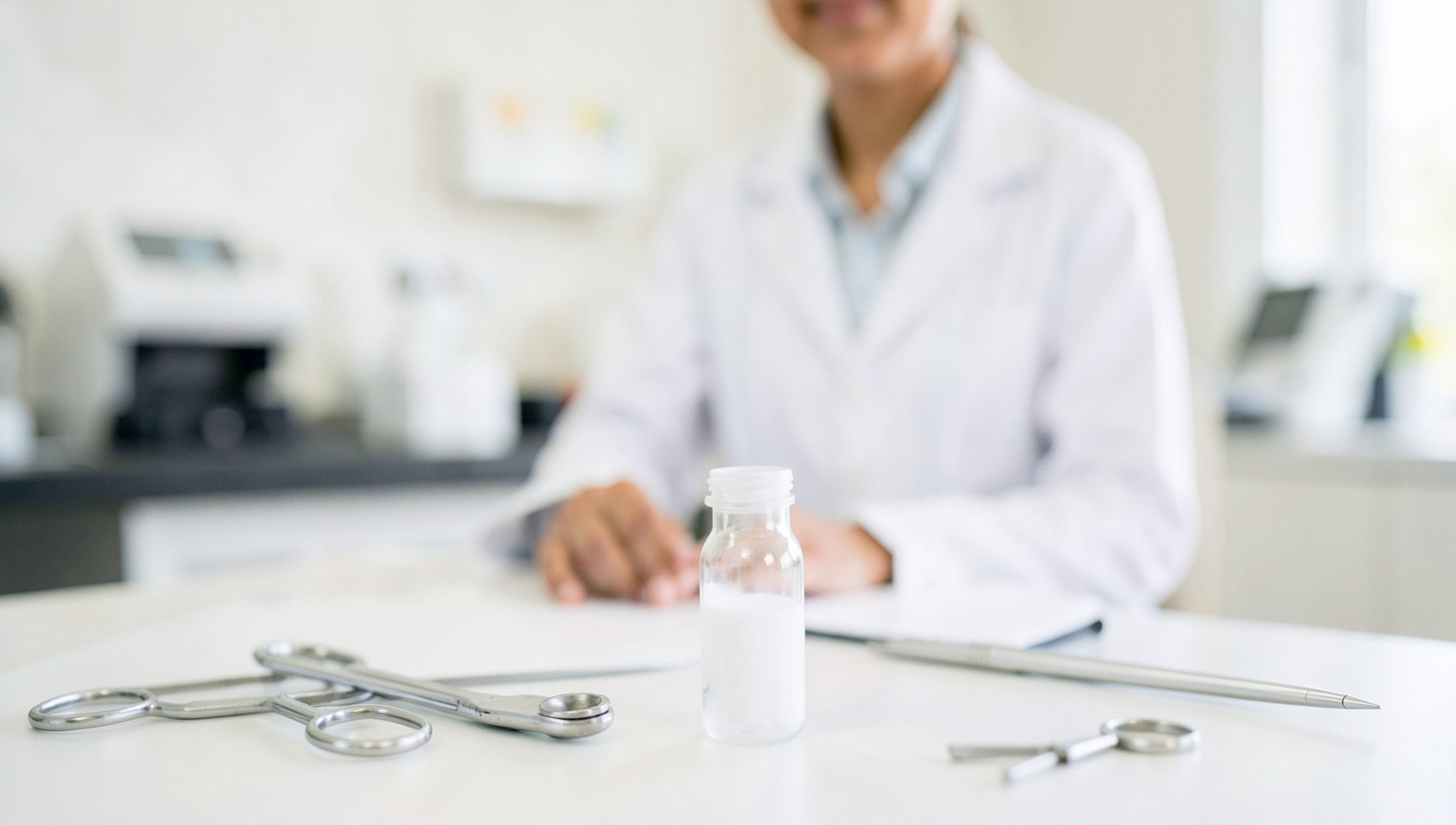 Clean clinical still life — Vizag pharma & bulk-drug manufacturer, Visakhapatnam · Webzenia SEO case study
