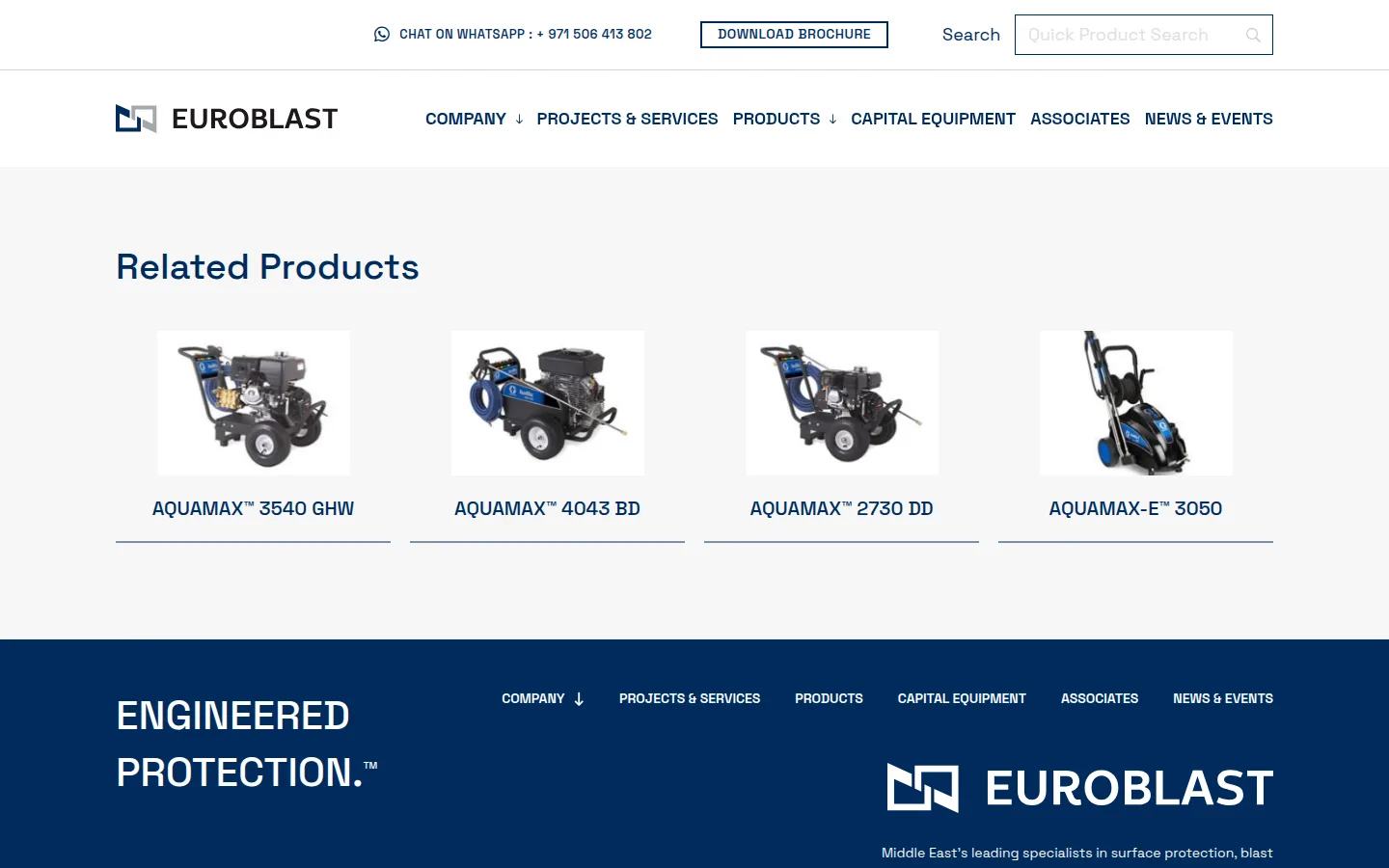 Related products row on the AQUAMAX 3540 DD page showing four neighbouring models