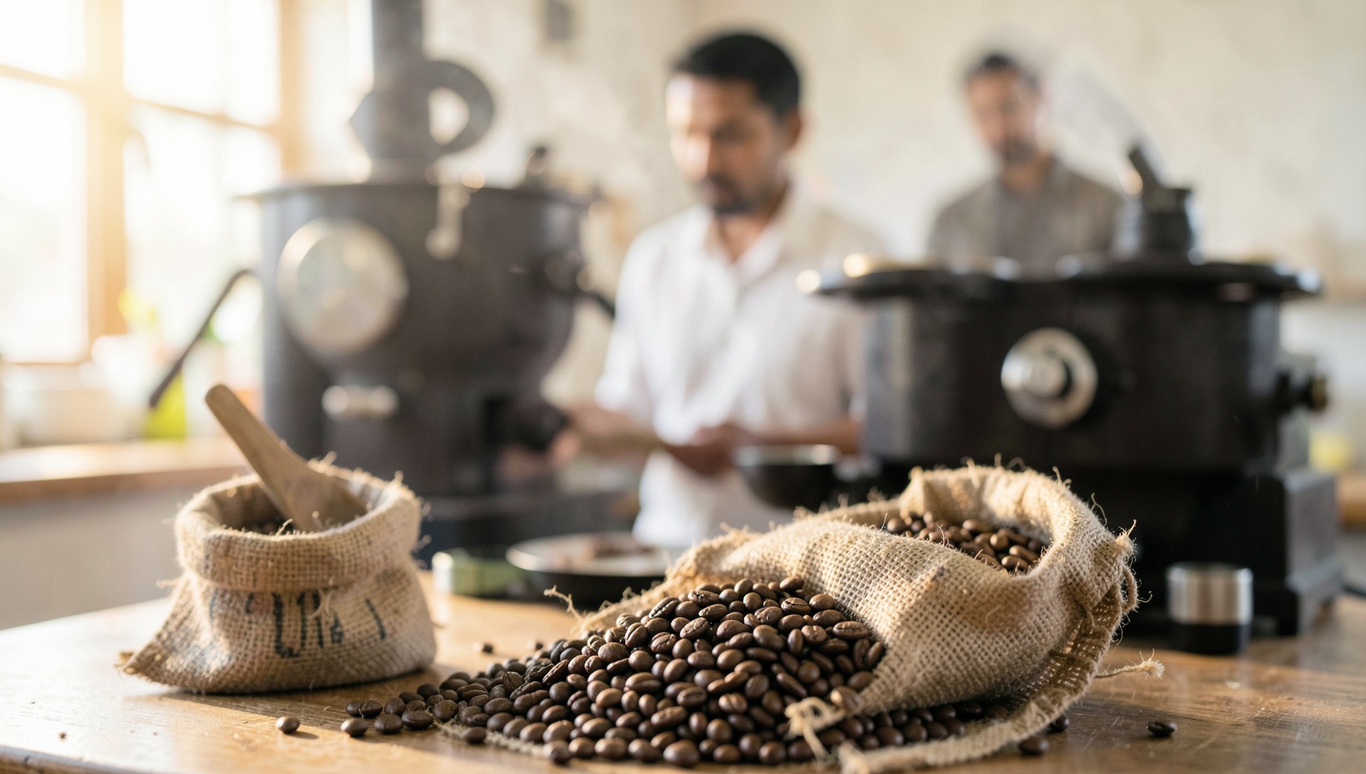 Artisan coffee still life — Specialty Coffee Roaster, Bangalore · Webzenia Web Design case study
