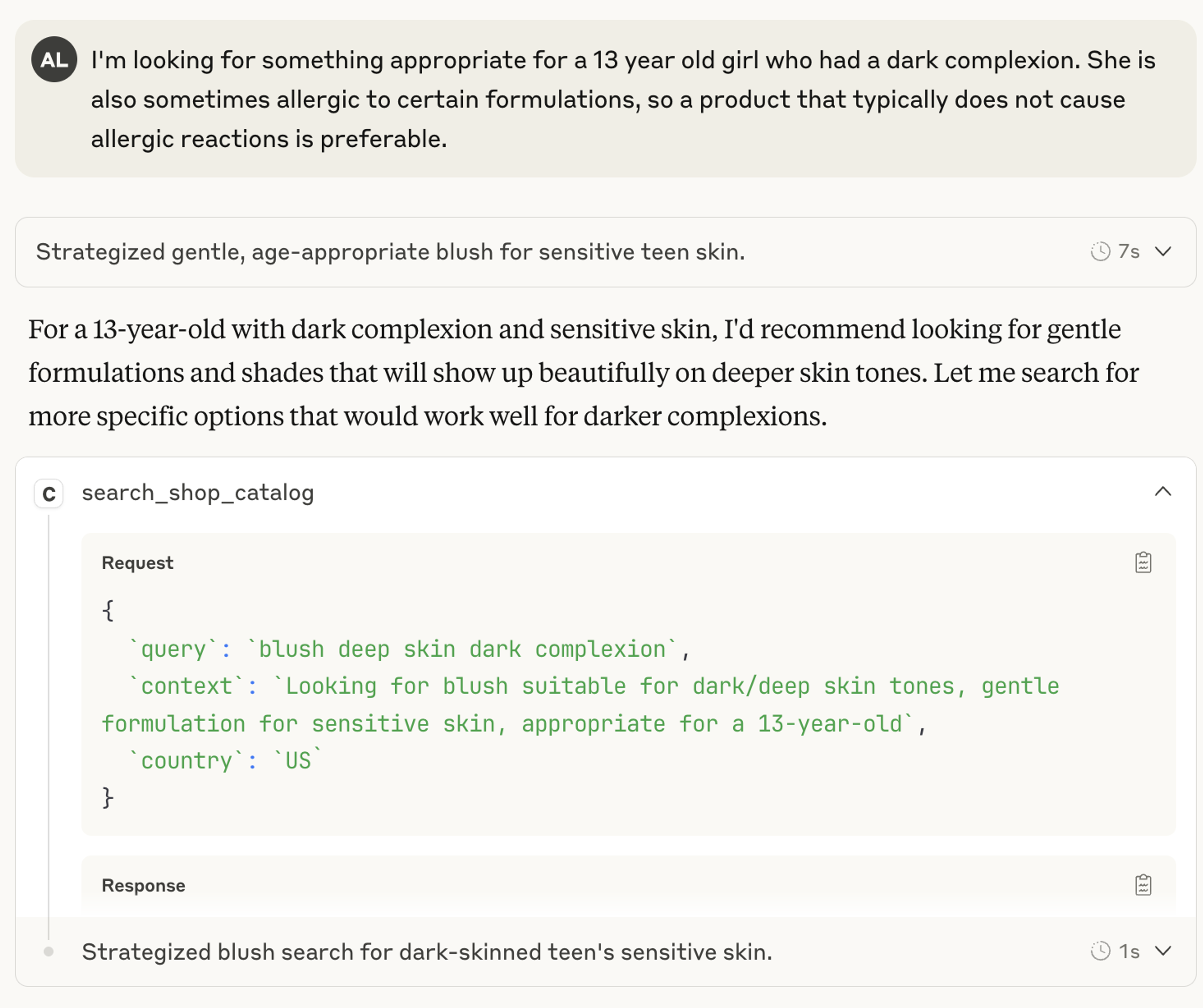 Screenshot of Refined Query