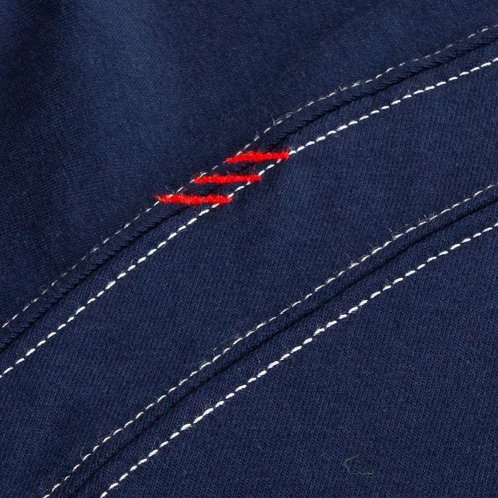 FR crew-neck long-sleeve tee in navy, additional view 5, manufactured by Abeeha Leather Industry