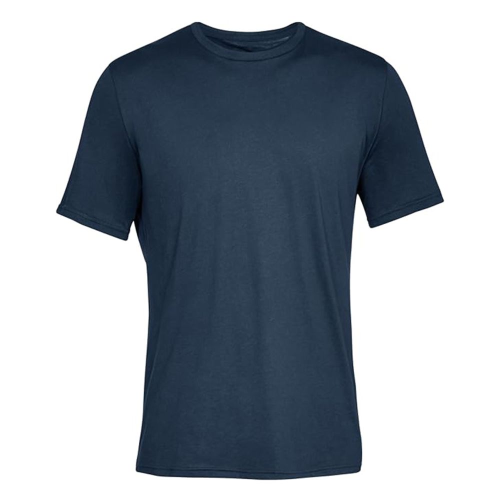 men's performance crew tee in navy, front view, manufactured by Abeeha Leather Industry