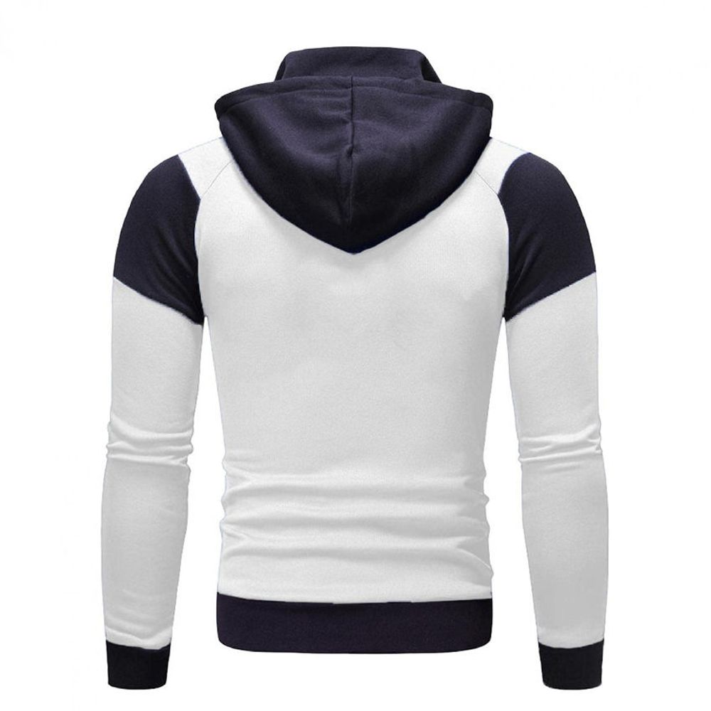 two-piece hooded tracksuit in white and navy, additional view 3, manufactured by Abeeha Leather Industry