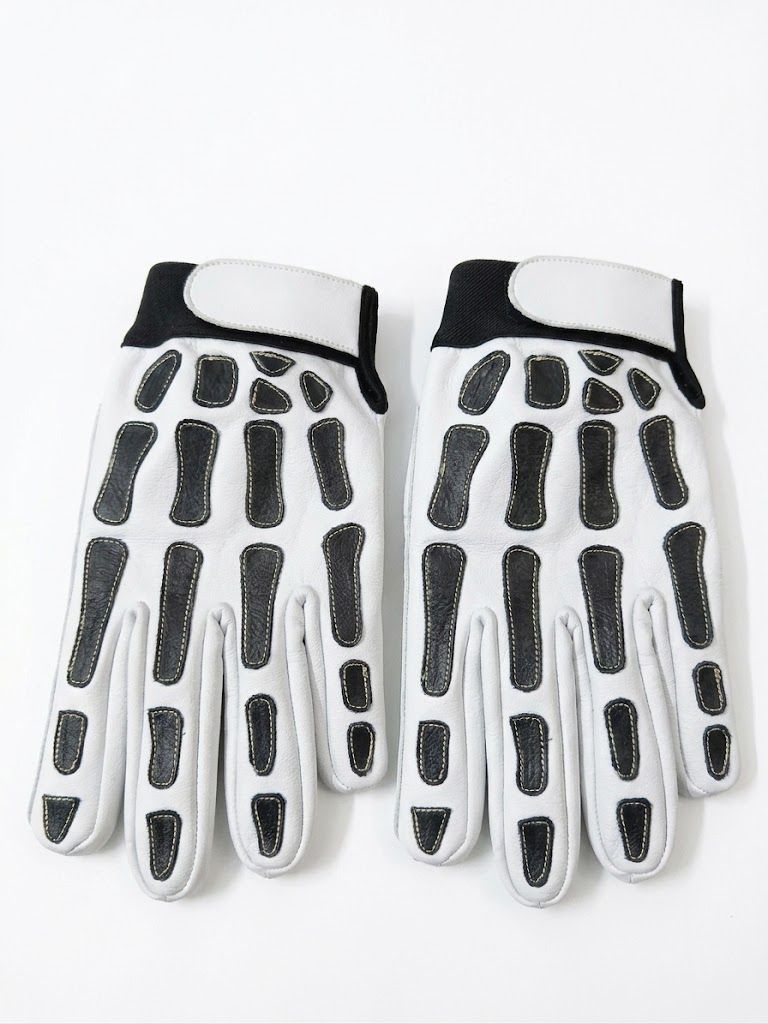leather work gloves in white grain leather with a segmented knuckle guard, additional view 2, manufactured by Abeeha Leather Industry