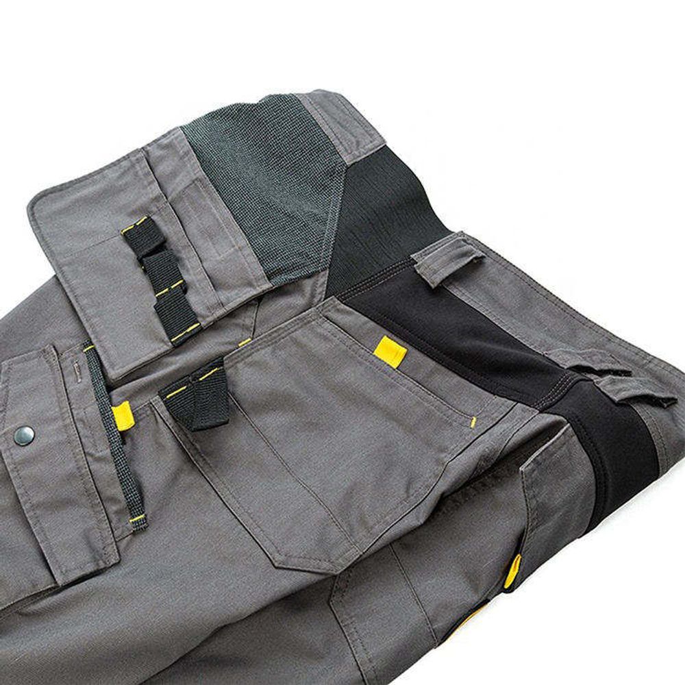 women's work trousers in grey with reinforced knee patches, additional view 3, manufactured by Abeeha Leather Industry