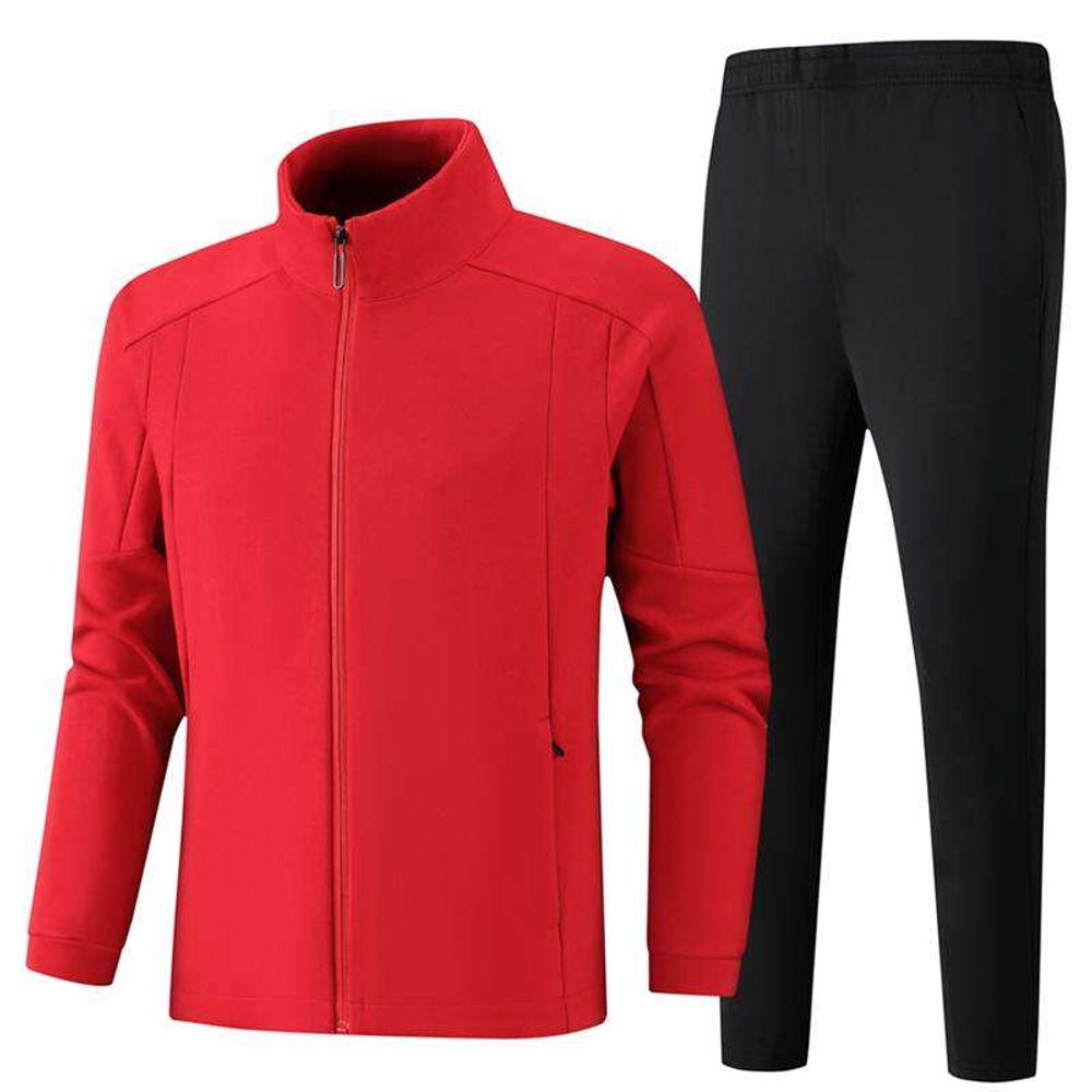 men's track jacket and pants set in white with black pants, additional view 2, manufactured by Abeeha Leather Industry
