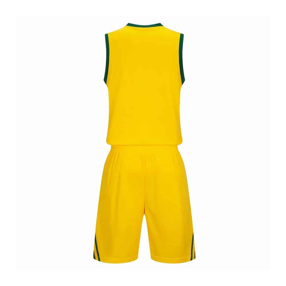 basketball uniform in green, white and gold, additional view 2, manufactured by Abeeha Leather Industry