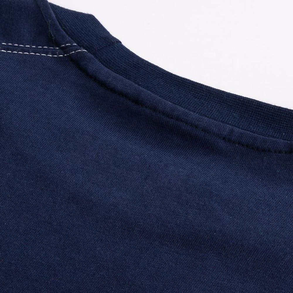 FR crew-neck long-sleeve tee in navy, additional view 2, manufactured by Abeeha Leather Industry