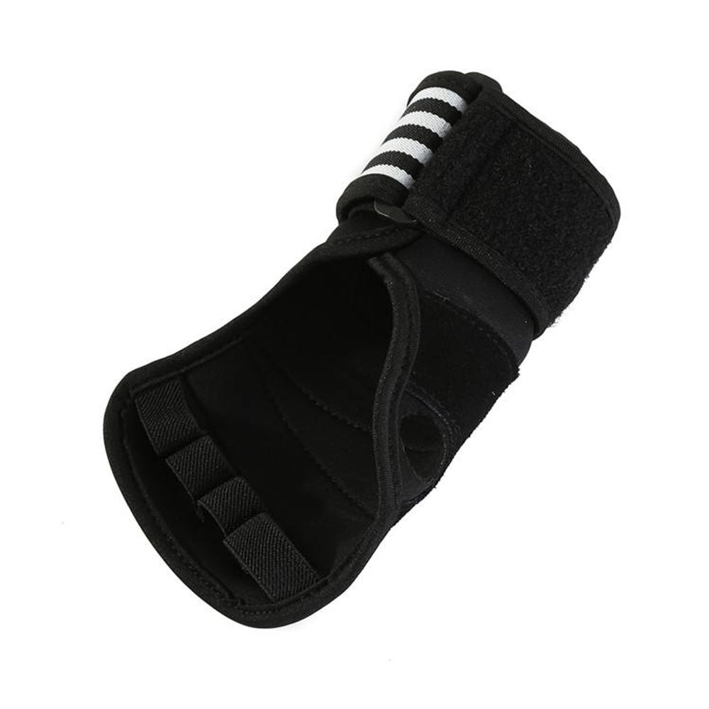 fitness training gloves in black with a white-striped wrist wrap, additional view 4, manufactured by Abeeha Leather Industry