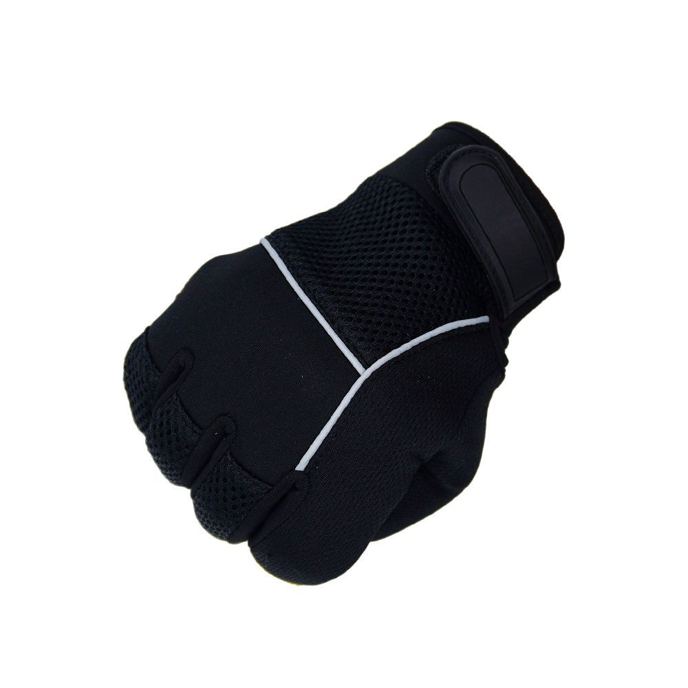 mechanic gloves in yellow and black synthetic with a reflective stripe, additional view 5, manufactured by Abeeha Leather Industry