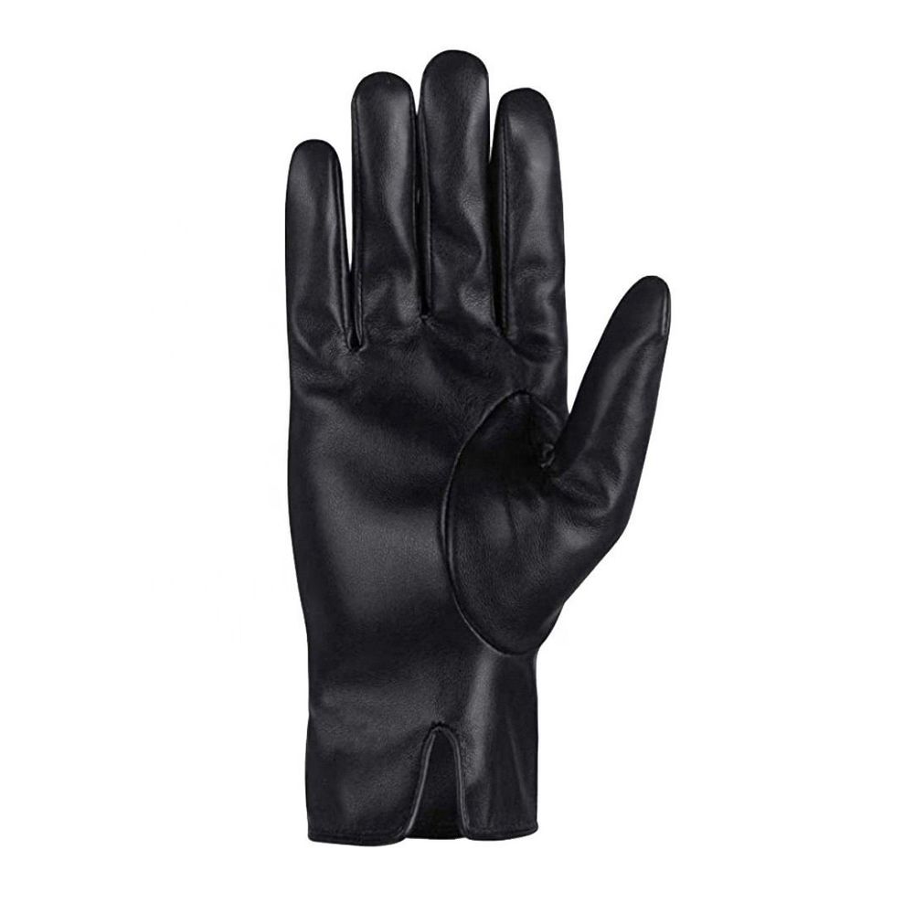 men's leather dress gloves in black with a strap buckle, additional view 3, manufactured by Abeeha Leather Industry