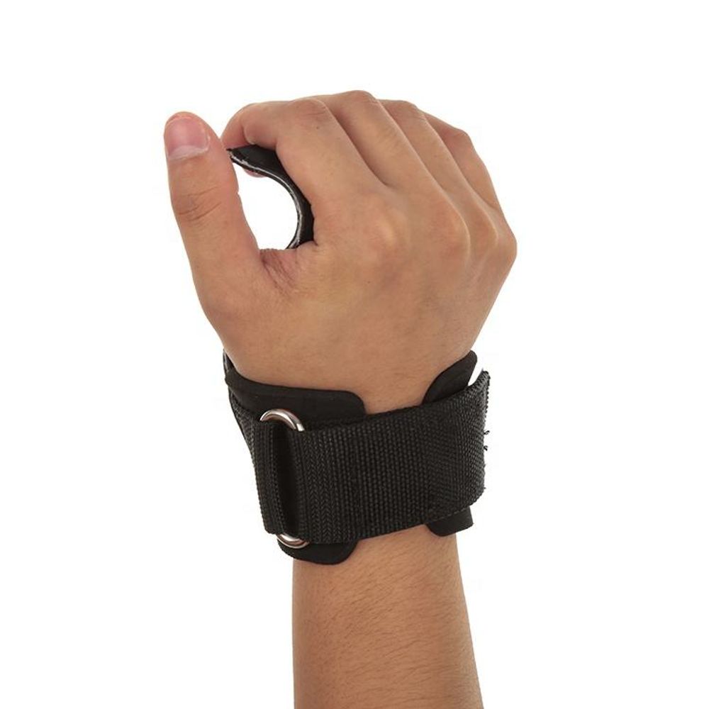 fitness training gloves in black with a wrap-around wrist strap, additional view 4, manufactured by Abeeha Leather Industry