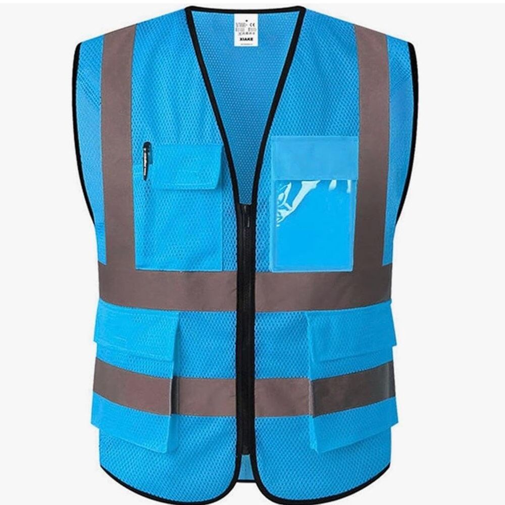 hi-vis mesh safety vest in lime, additional view 6, manufactured by Abeeha Leather Industry
