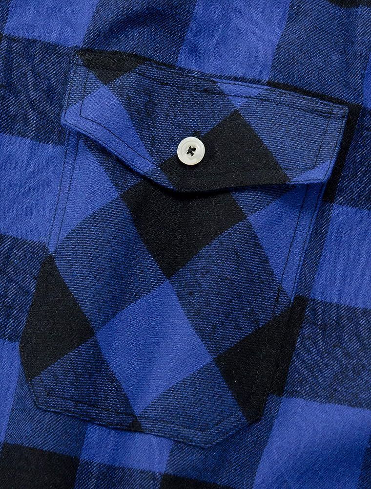 flannel shirt in blue and black buffalo check, additional view 3, manufactured by Abeeha Leather Industry