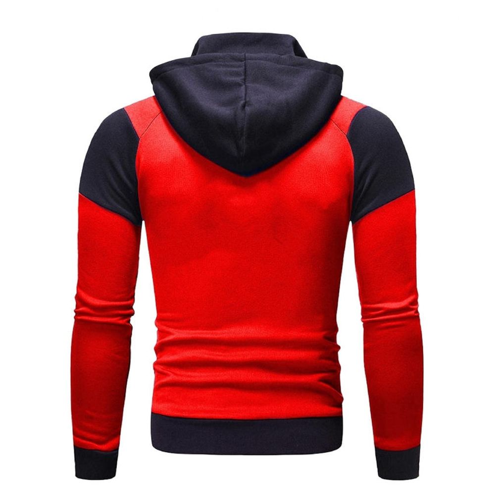 two-piece hooded tracksuit in red and black, additional view 3, manufactured by Abeeha Leather Industry
