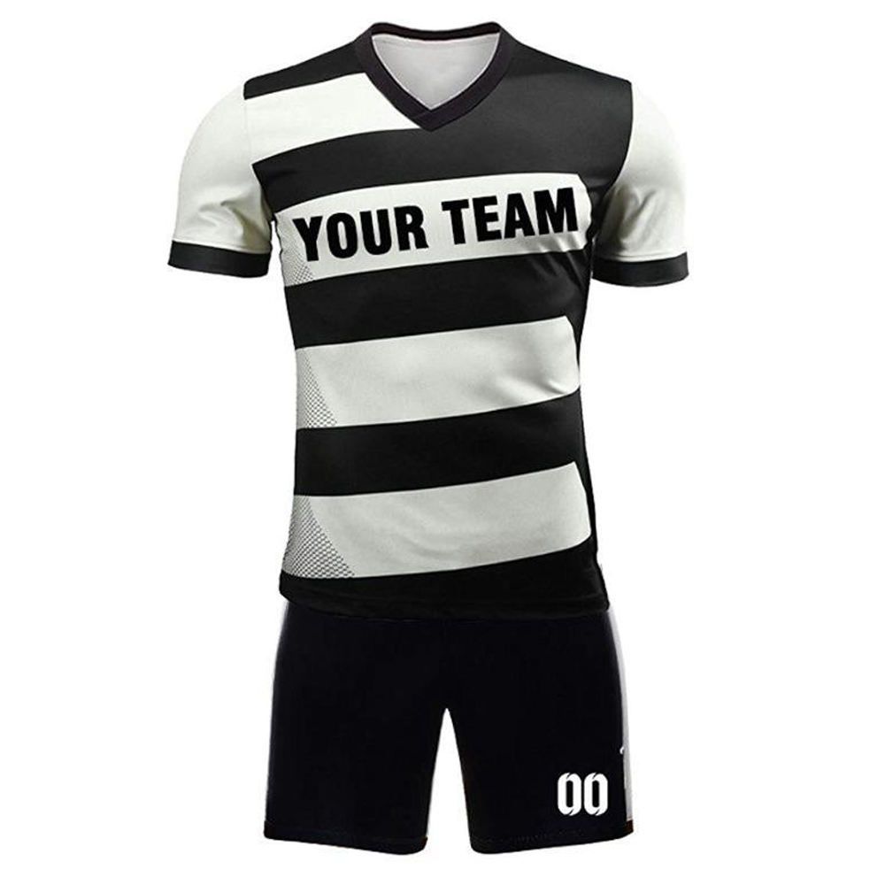football kit in black and white stripe, additional view 2, manufactured by Abeeha Leather Industry