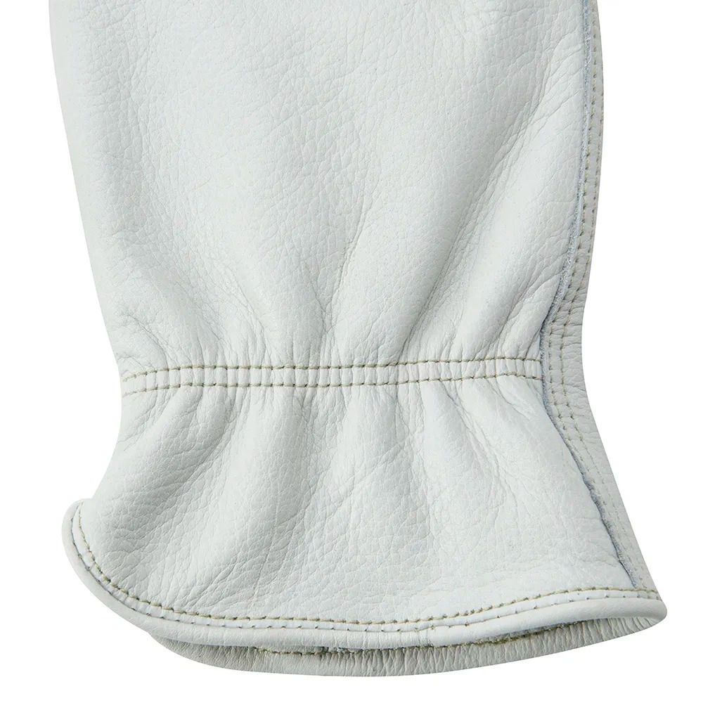 driver gloves in white grain leather with a tonal reinforcement patch, additional view 3, manufactured by Abeeha Leather Industry