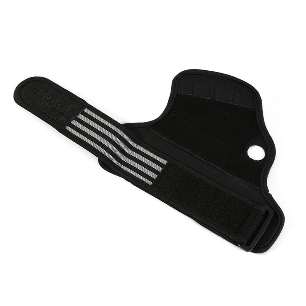 fitness training gloves in black with a white-striped wrist wrap, additional view 3, manufactured by Abeeha Leather Industry