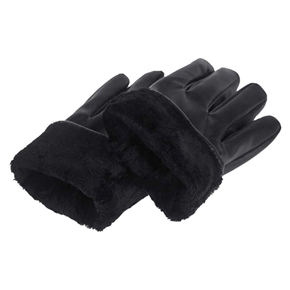 men's leather dress gloves in black with a strap buckle, additional view 4, manufactured by Abeeha Leather Industry