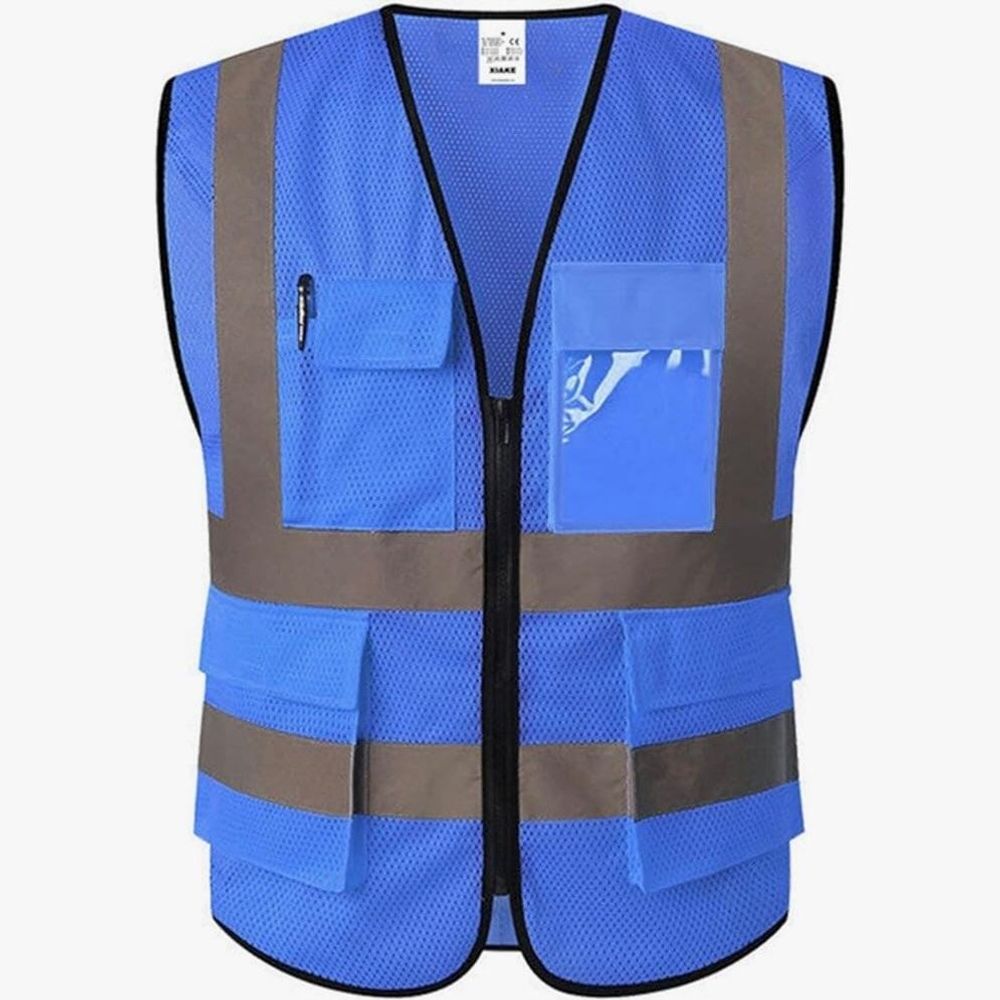 hi-vis mesh safety vest in lime, additional view 2, manufactured by Abeeha Leather Industry
