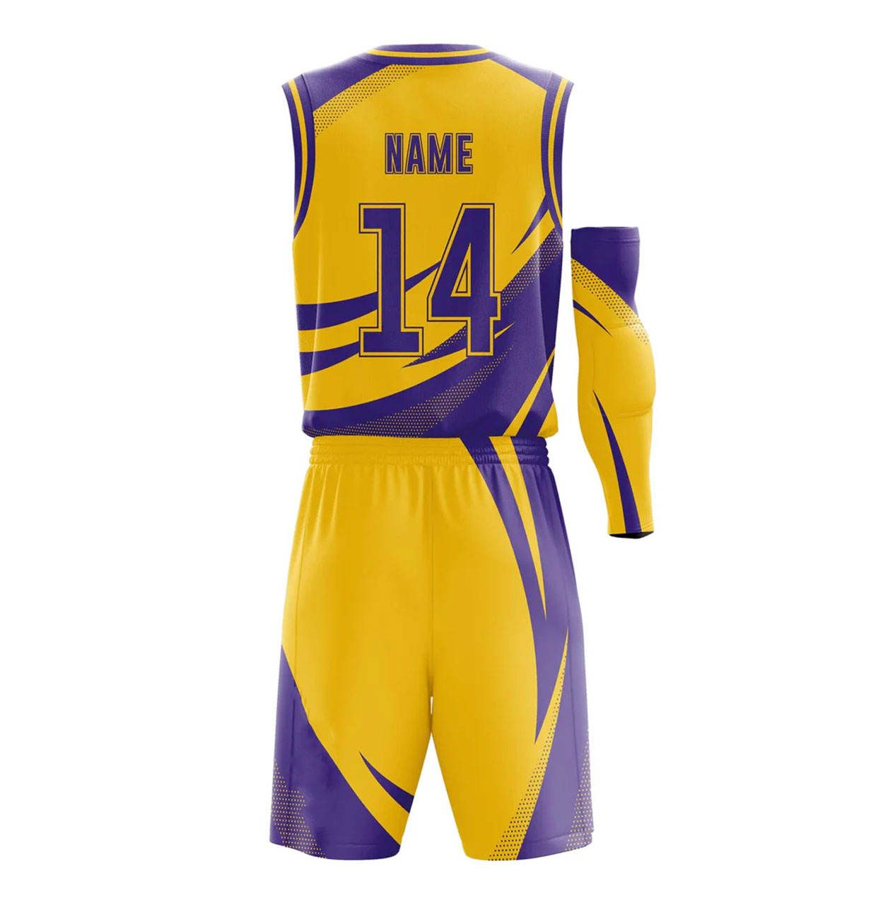 basketball uniform in orange to red gradient, additional view 2, manufactured by Abeeha Leather Industry