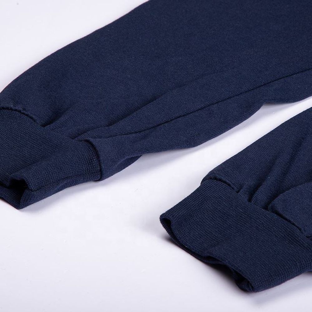 FR crew-neck long-sleeve tee in navy, additional view 3, manufactured by Abeeha Leather Industry