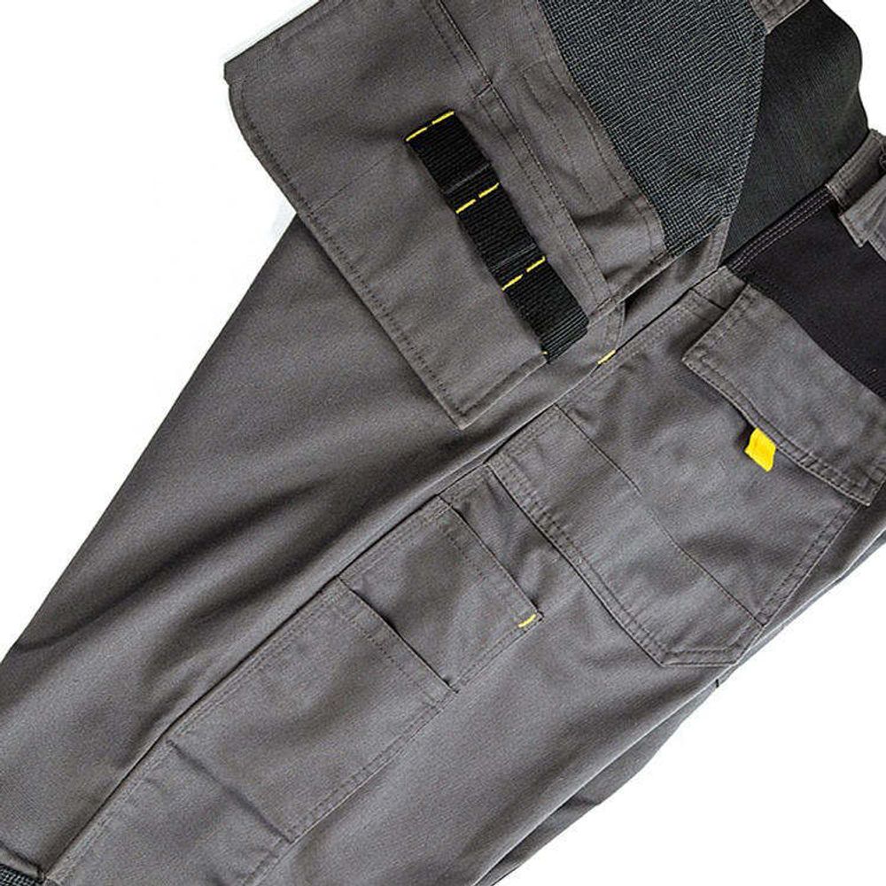women's work trousers in grey with reinforced knee patches, additional view 2, manufactured by Abeeha Leather Industry
