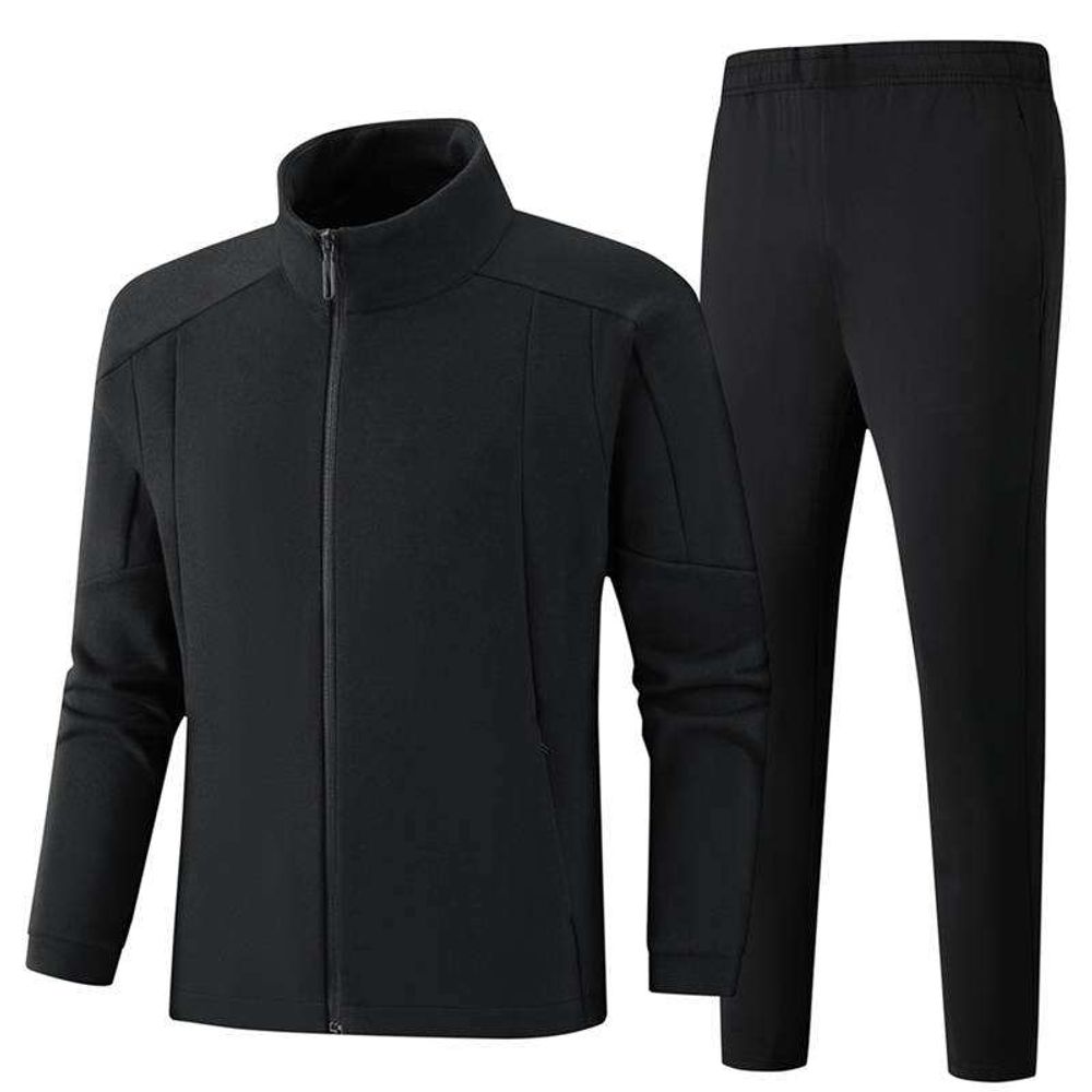 men's track jacket and pants set in white with black pants, additional view 3, manufactured by Abeeha Leather Industry