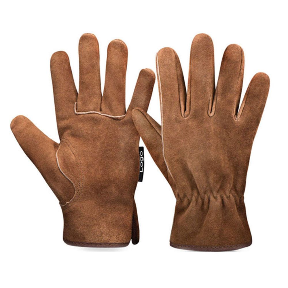 driver gloves in brown suede leather, front view, manufactured by Abeeha Leather Industry