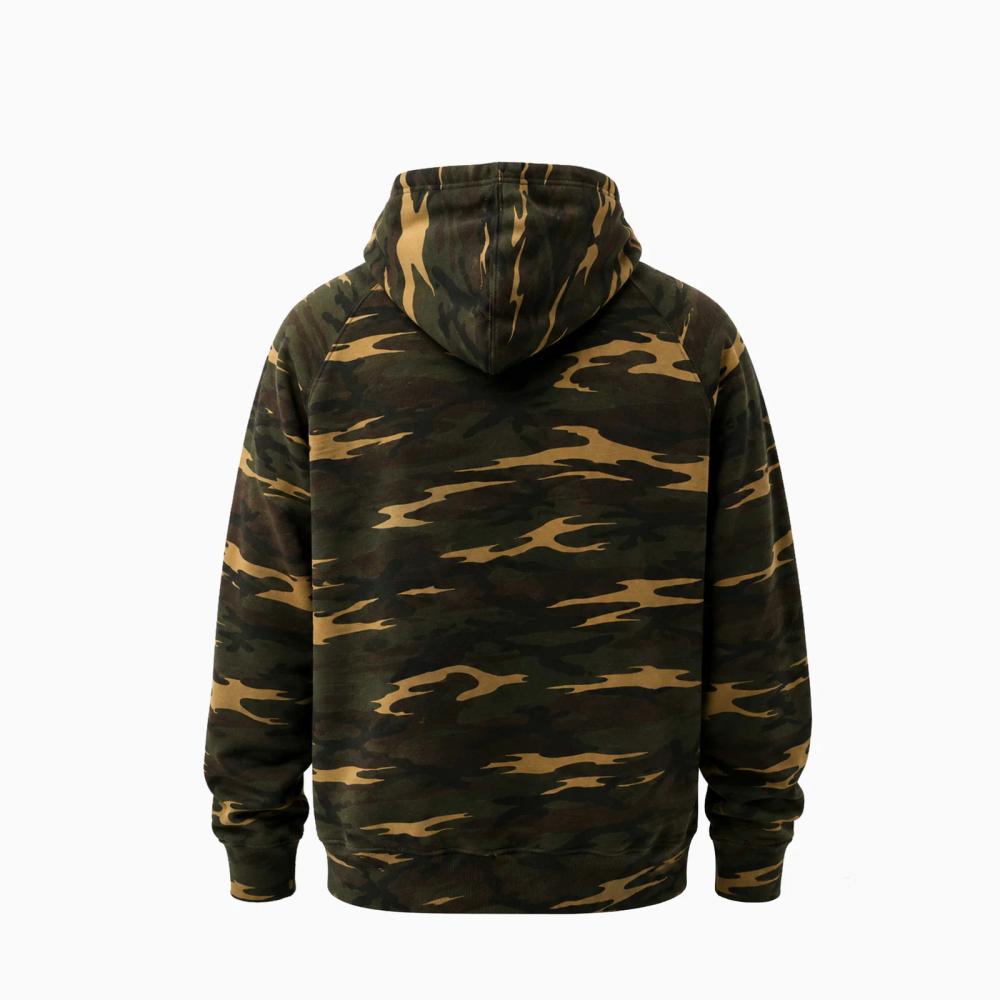 pullover hoodie in camouflage print, additional view 2, manufactured by Abeeha Leather Industry