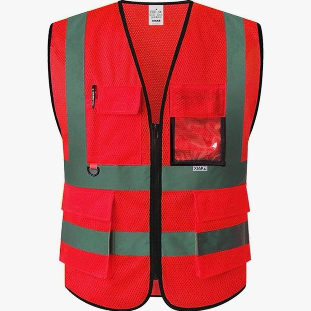 hi-vis mesh safety vest in lime, additional view 5, manufactured by Abeeha Leather Industry
