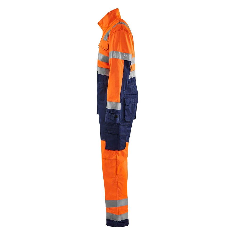 hi-vis coverall in orange and navy, additional view 3, manufactured by Abeeha Leather Industry