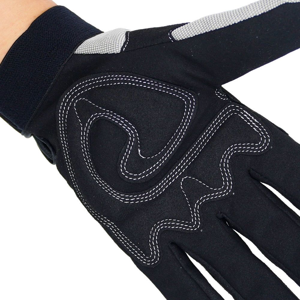 mechanic gloves in grey and black synthetic, additional view 5, manufactured by Abeeha Leather Industry